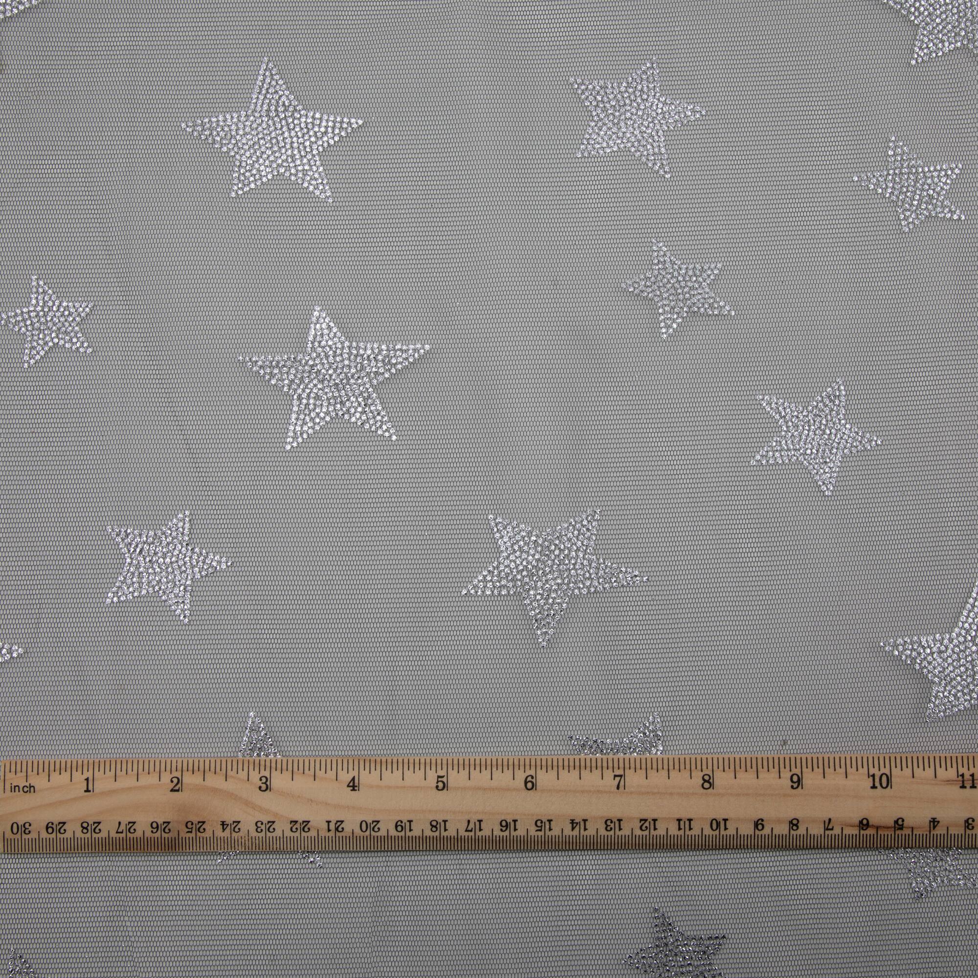 Wyla Black Stars Mesh Polyester Fabric